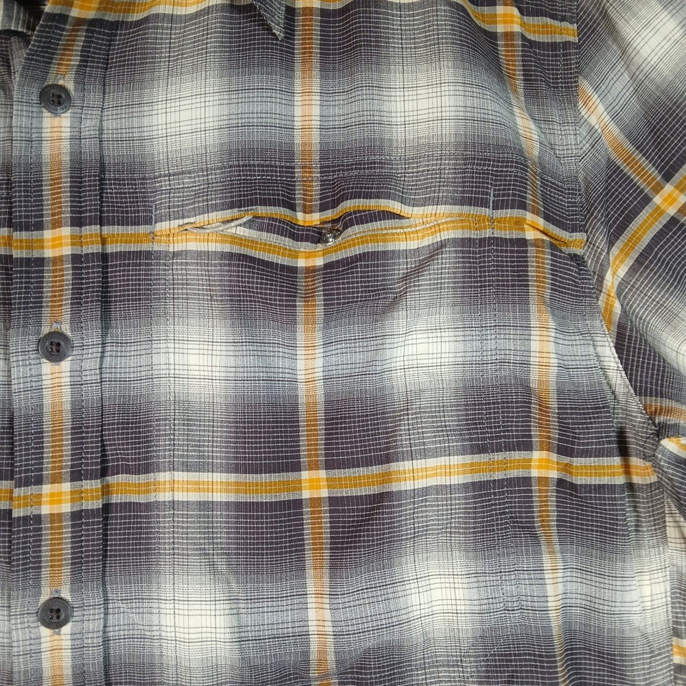REI Co-op Shirt Mens L Grey Plaid Regular Short Sleeve Vented Hiking - Picture 3 of 10
